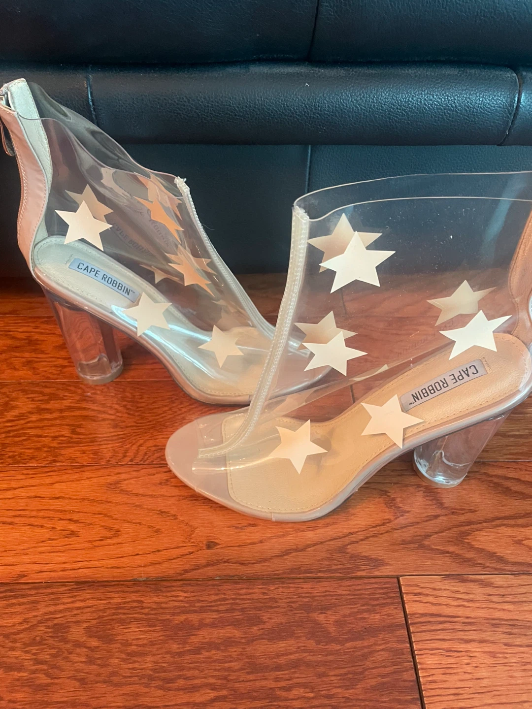 BRAND NEW Fashion Nova Cape Robbin Star Clear Ankle Boots