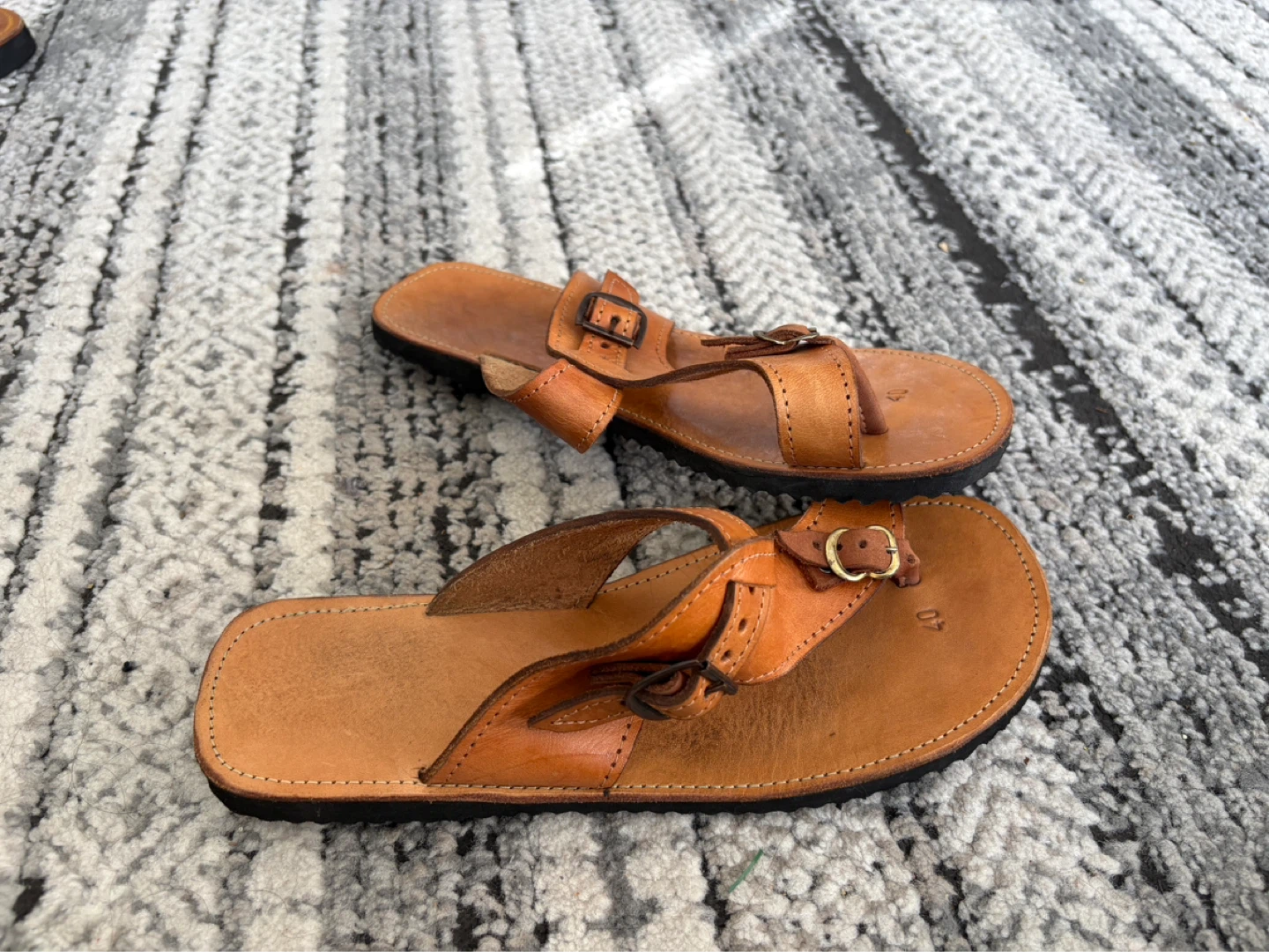 Tan Leather Sandals Size 40 - photo 4