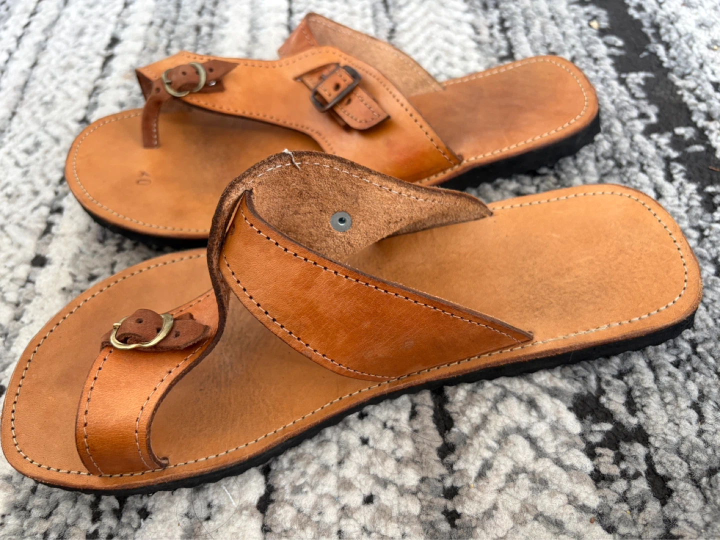 Tan Leather Sandals Size 40 - photo 5