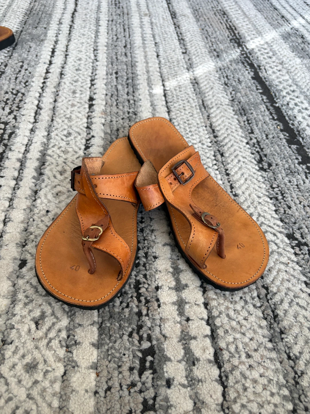 Tan Leather Sandals Size 40 - photo 3