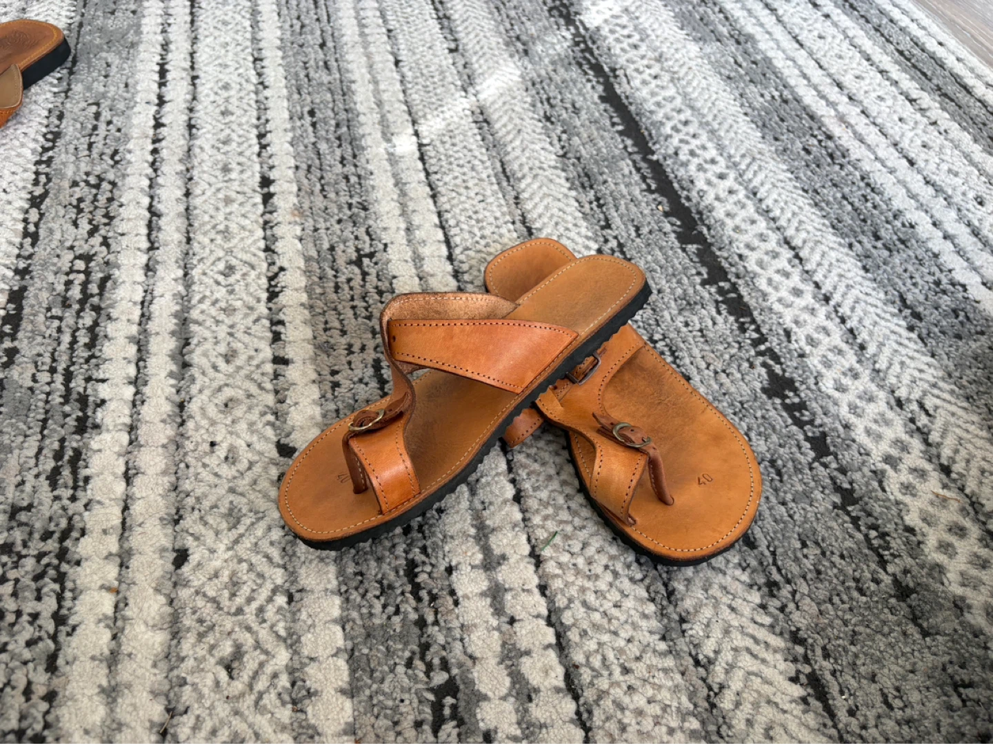 Tan Leather Sandals Size 40 - photo 2