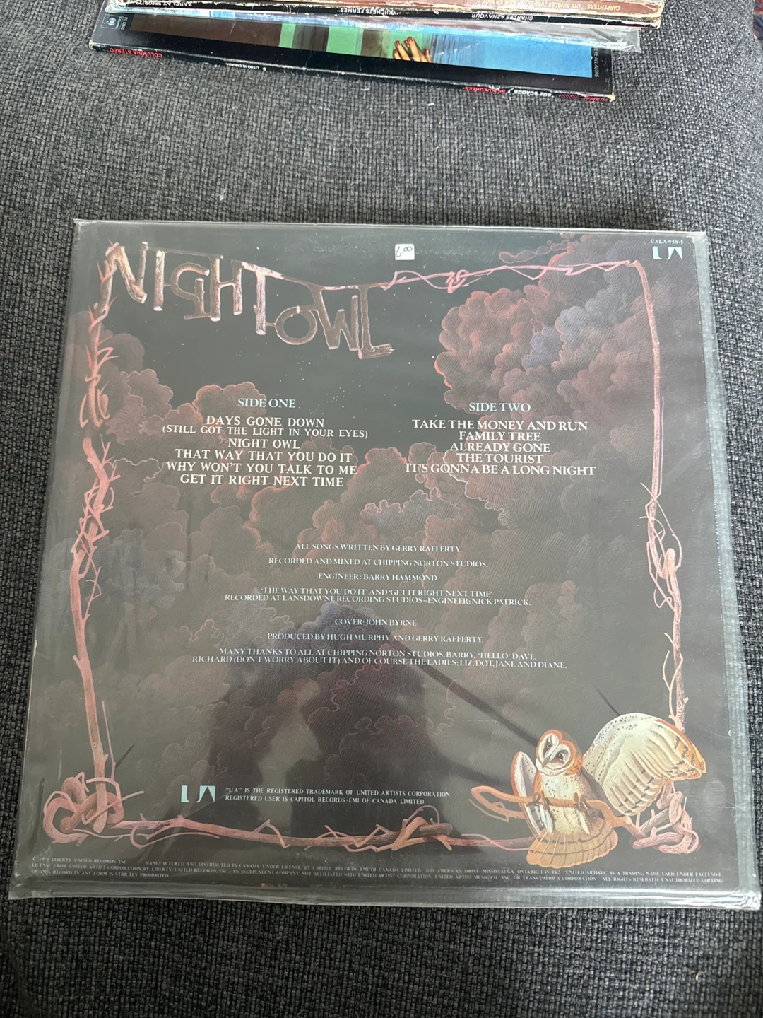 Gerry Rafferty Night Owl Vinyl Record - photo 2