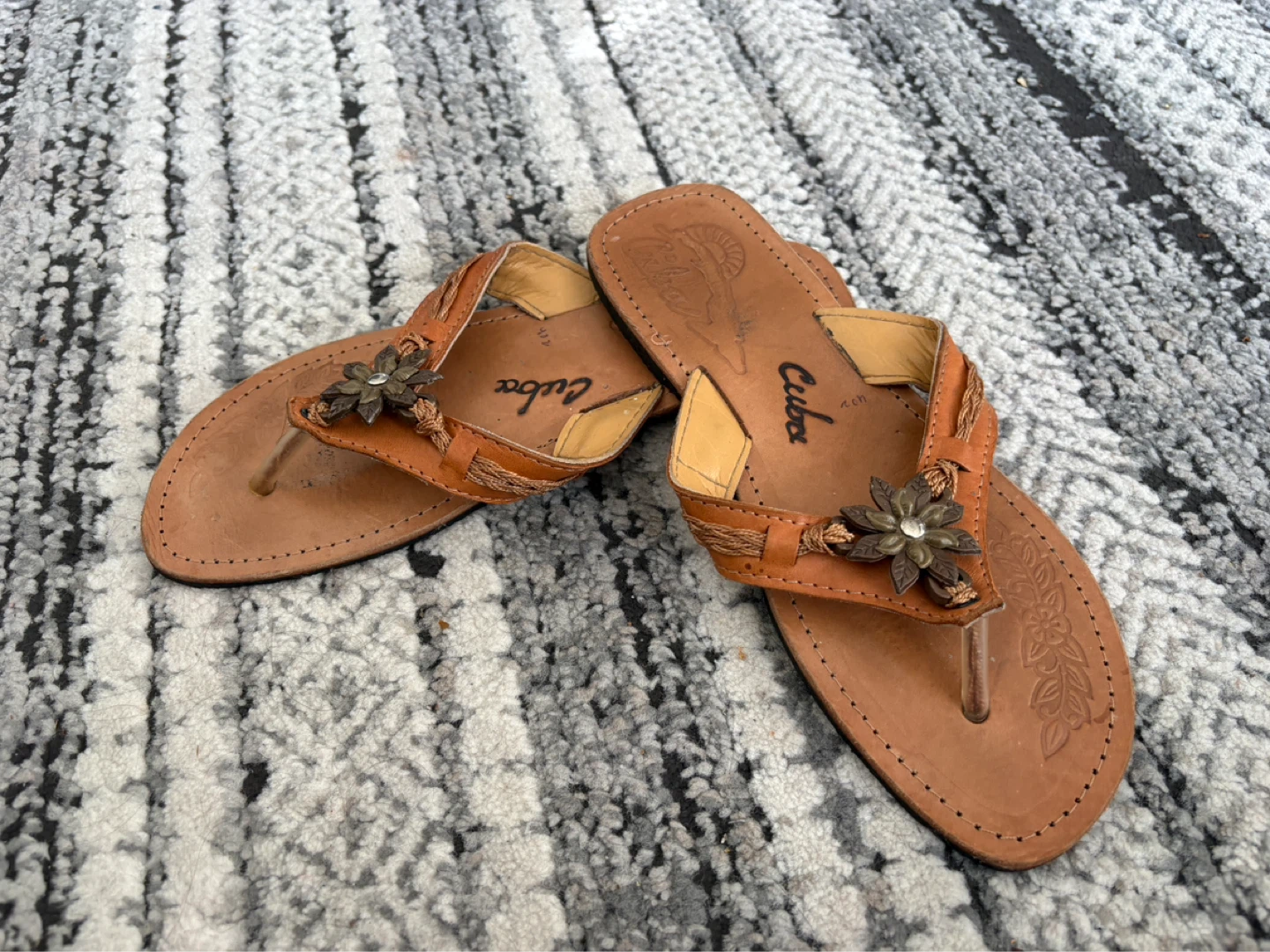 Brown Leather Flip Flops - Cuba - photo 4