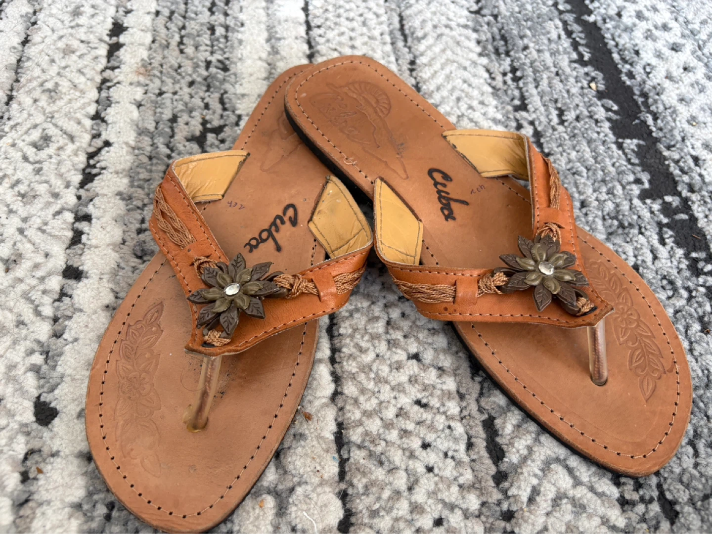 Brown Leather Flip Flops - Cuba - photo 3