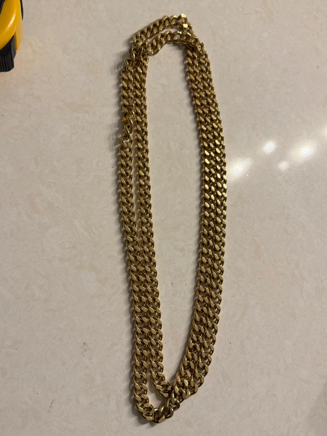 Gold Tone Cuban Link Chain Necklace - photo 2