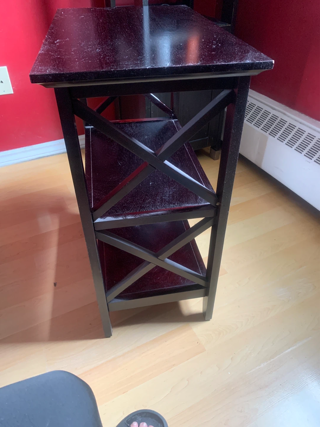 Dark Wood 3-Tier Side Table - photo 2