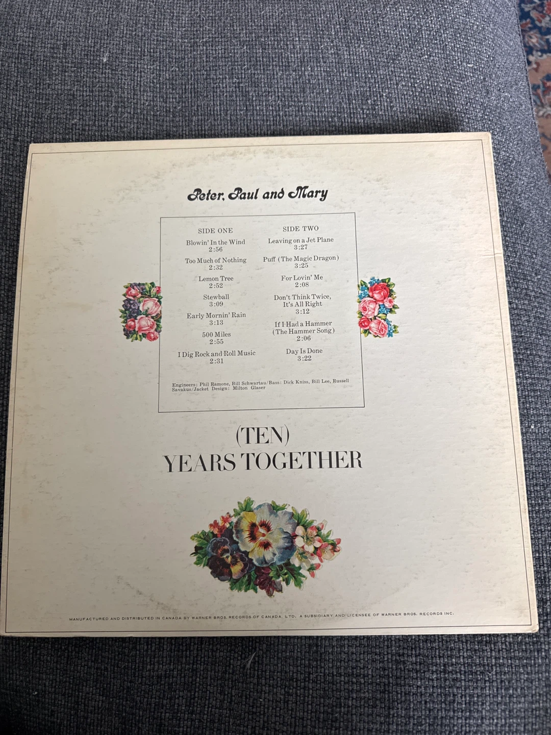The Best of Peter, Paul and Mary: 10 Years Together Vinyl Record - photo 2