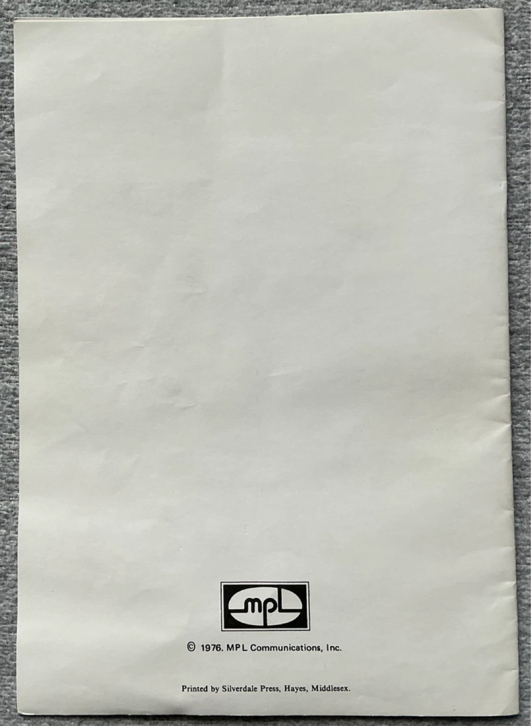 Wings Fun Club Lyric Book - August 1976 - photo 3