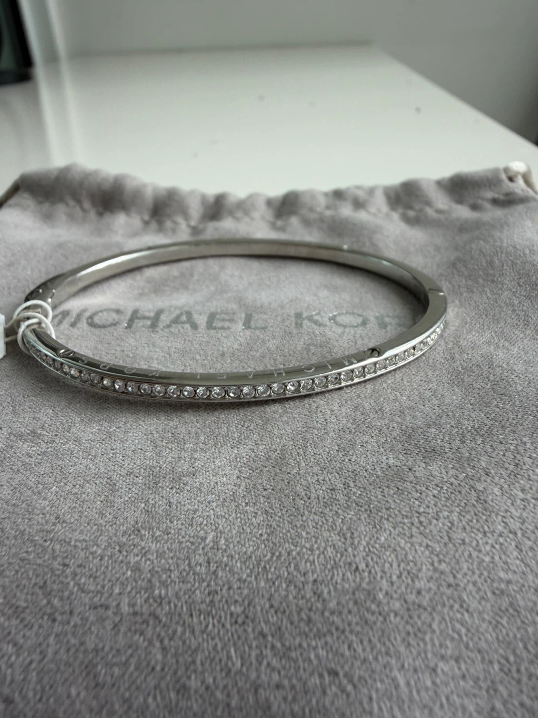 Michael Kors Silver Tone Bangle with Crystals - photo 3