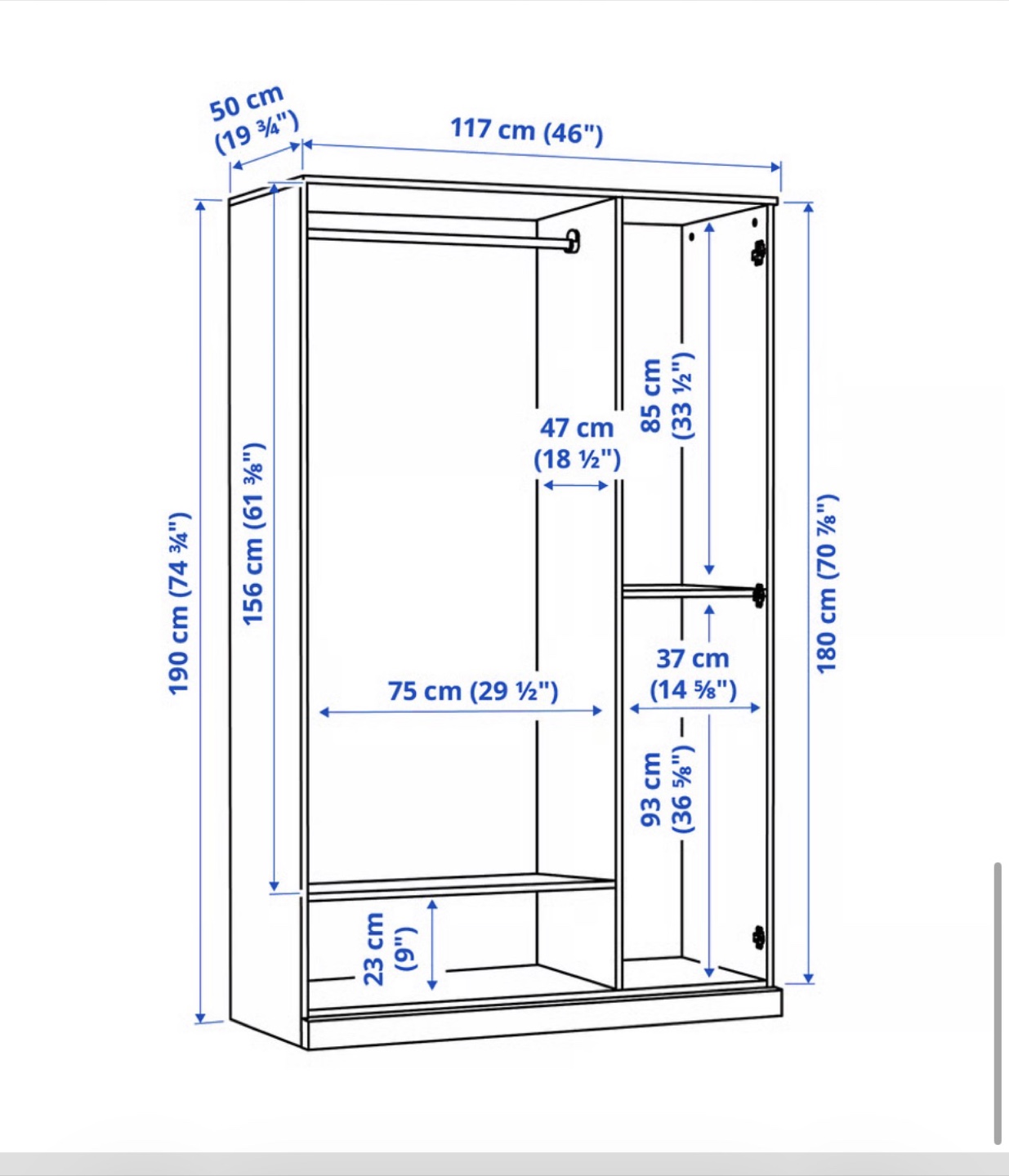 Black Wardrobe with Mirrored Doors - photo 4