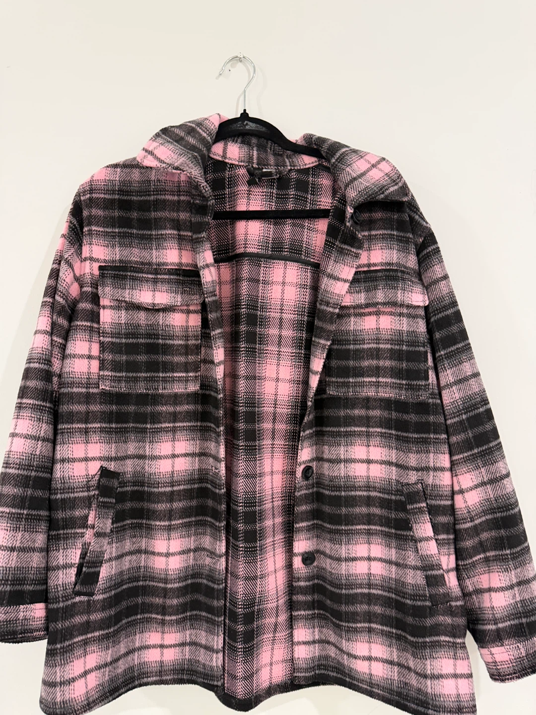Pink and Black Plaid Shacket