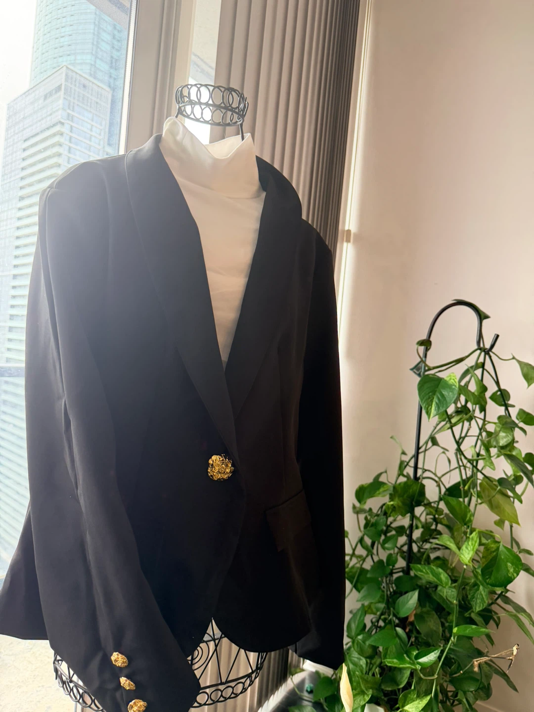 Black Blazer with Gold Buttons - photo 2