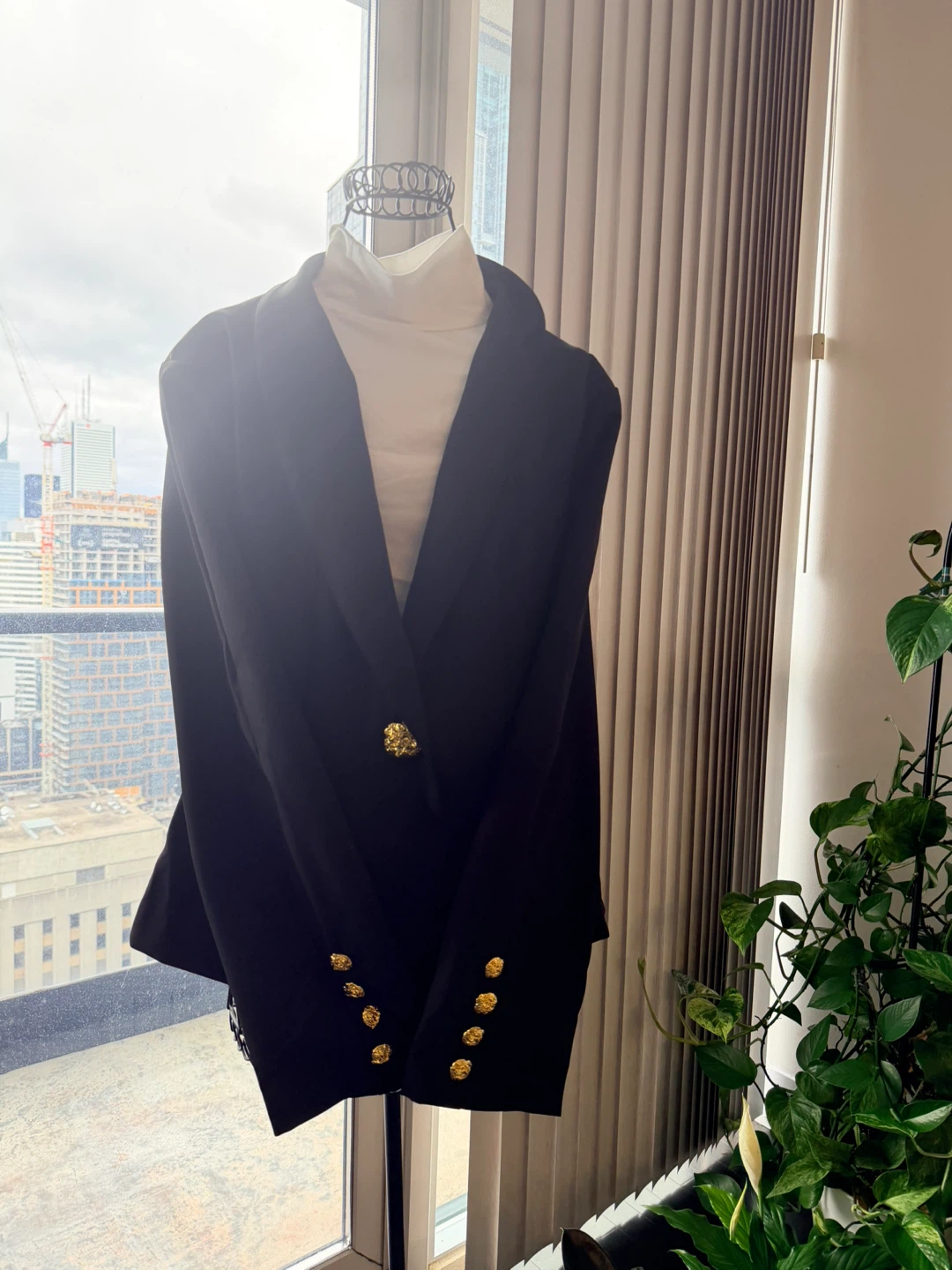 Black Blazer with Gold Buttons