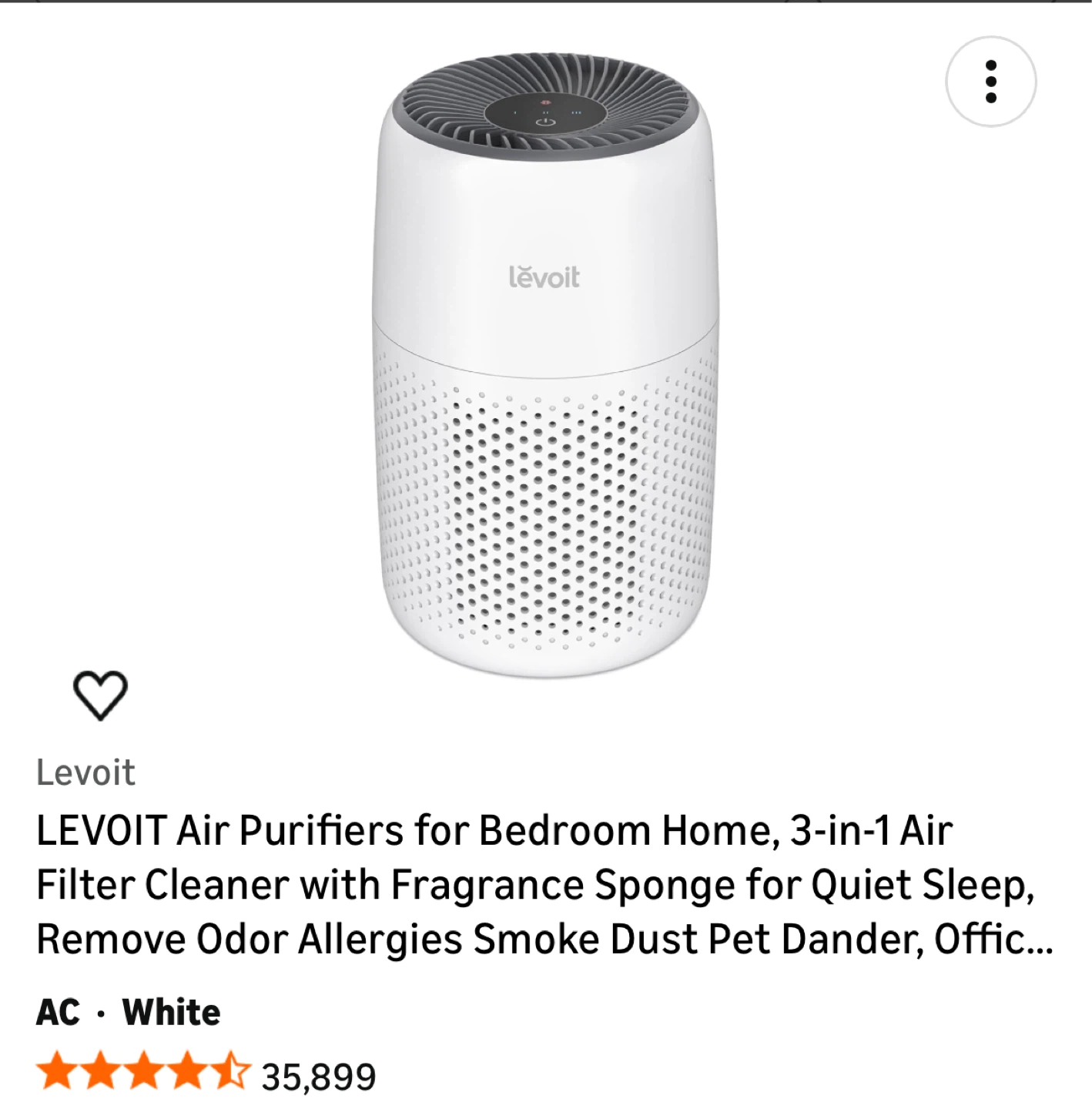 Levoit Air Purifier - White - photo 2