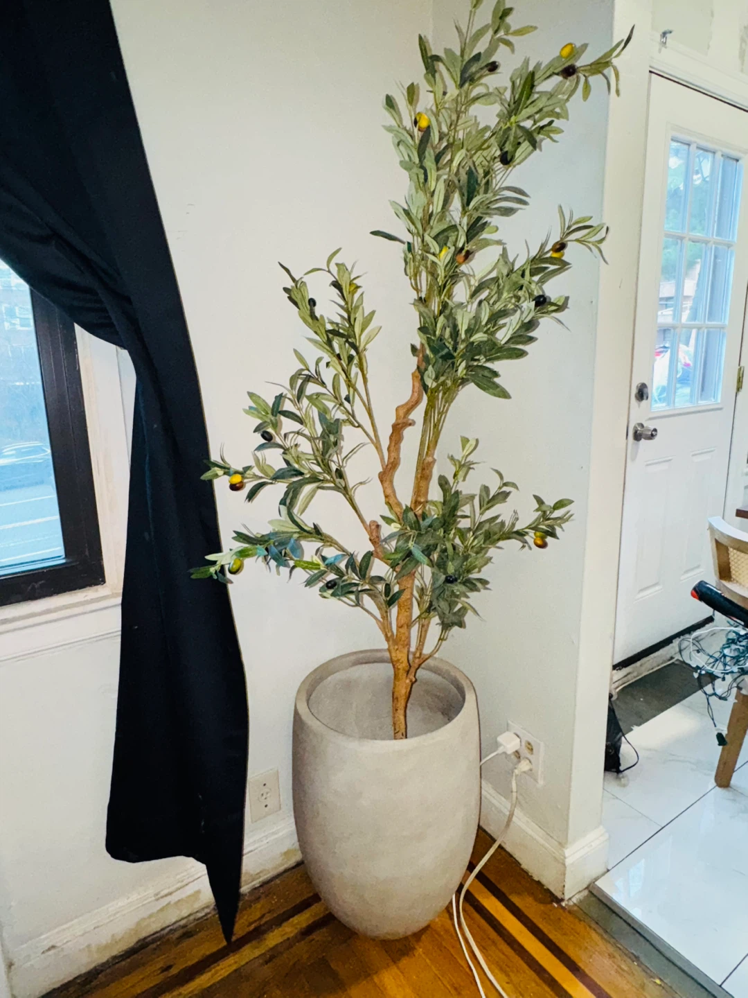 Large Grey Egg-Shaped Planter Pot