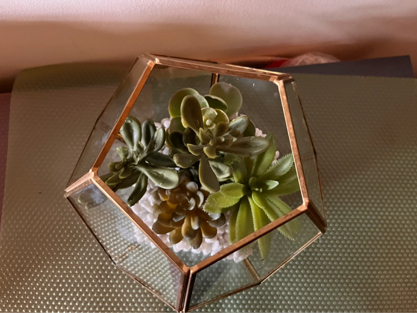 Geometric Terrarium with Faux Succulents - photo 3