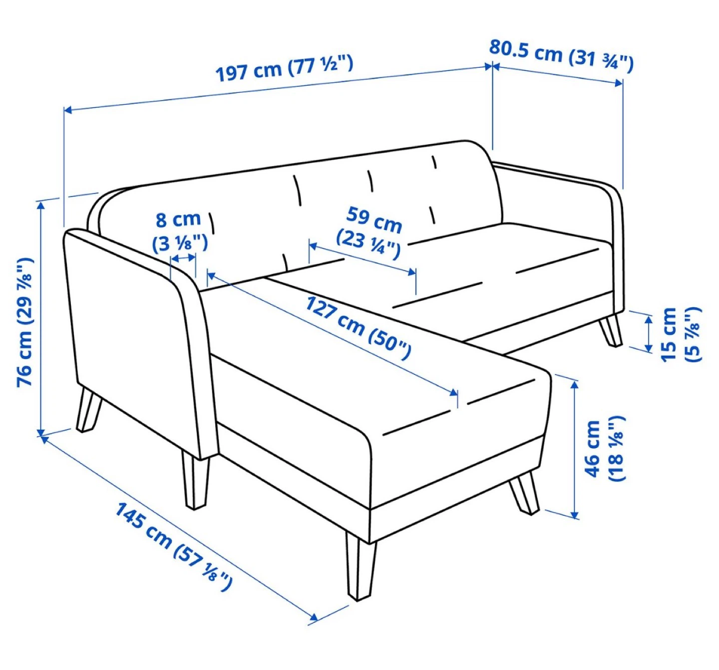 Dark Grey Sectional Sofa with Chaise - photo 2