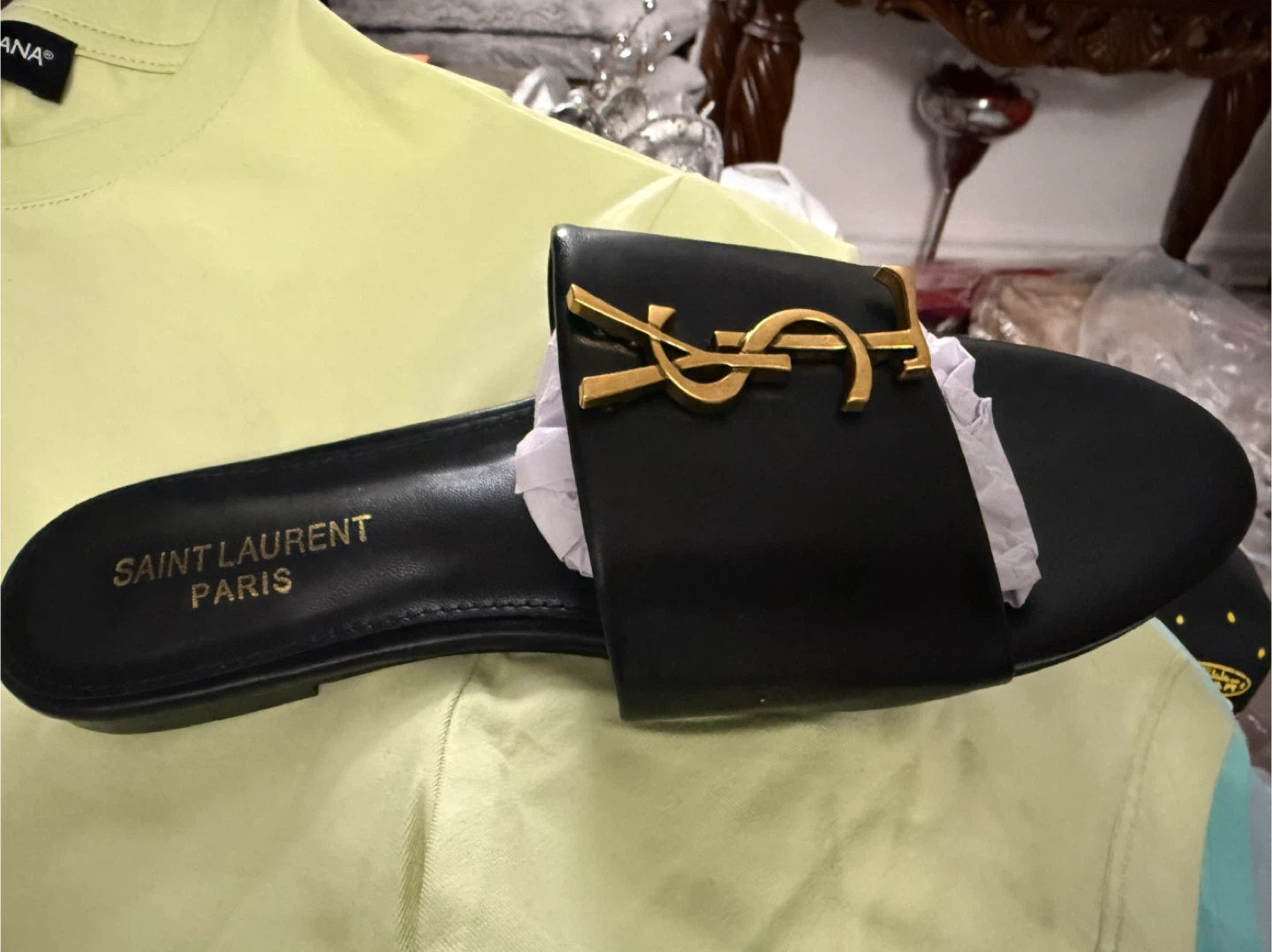 Saint Laurent Paris Slip-On Slides - photo 3