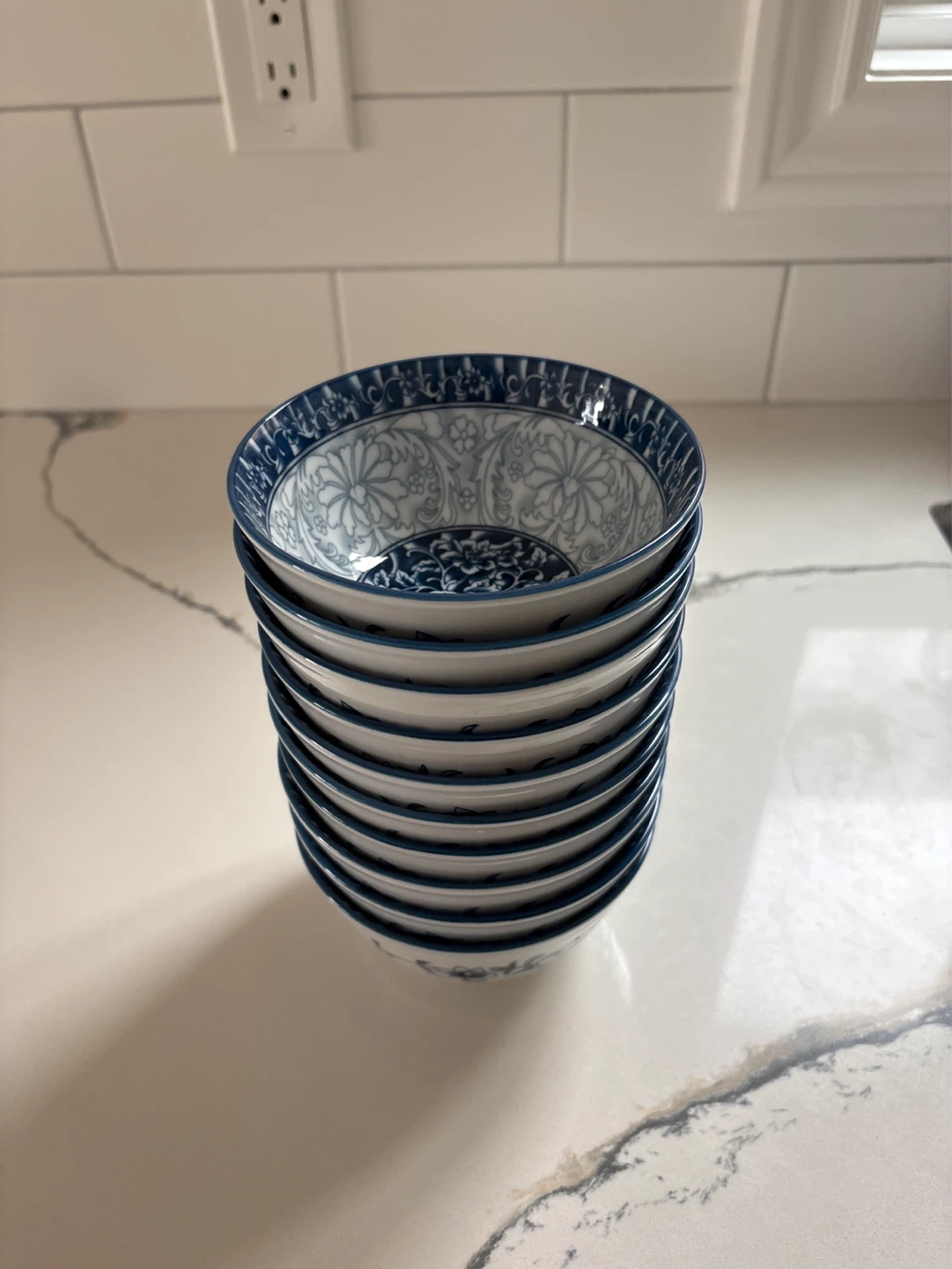 10 Pcs Blue and White Porcelain Bowls