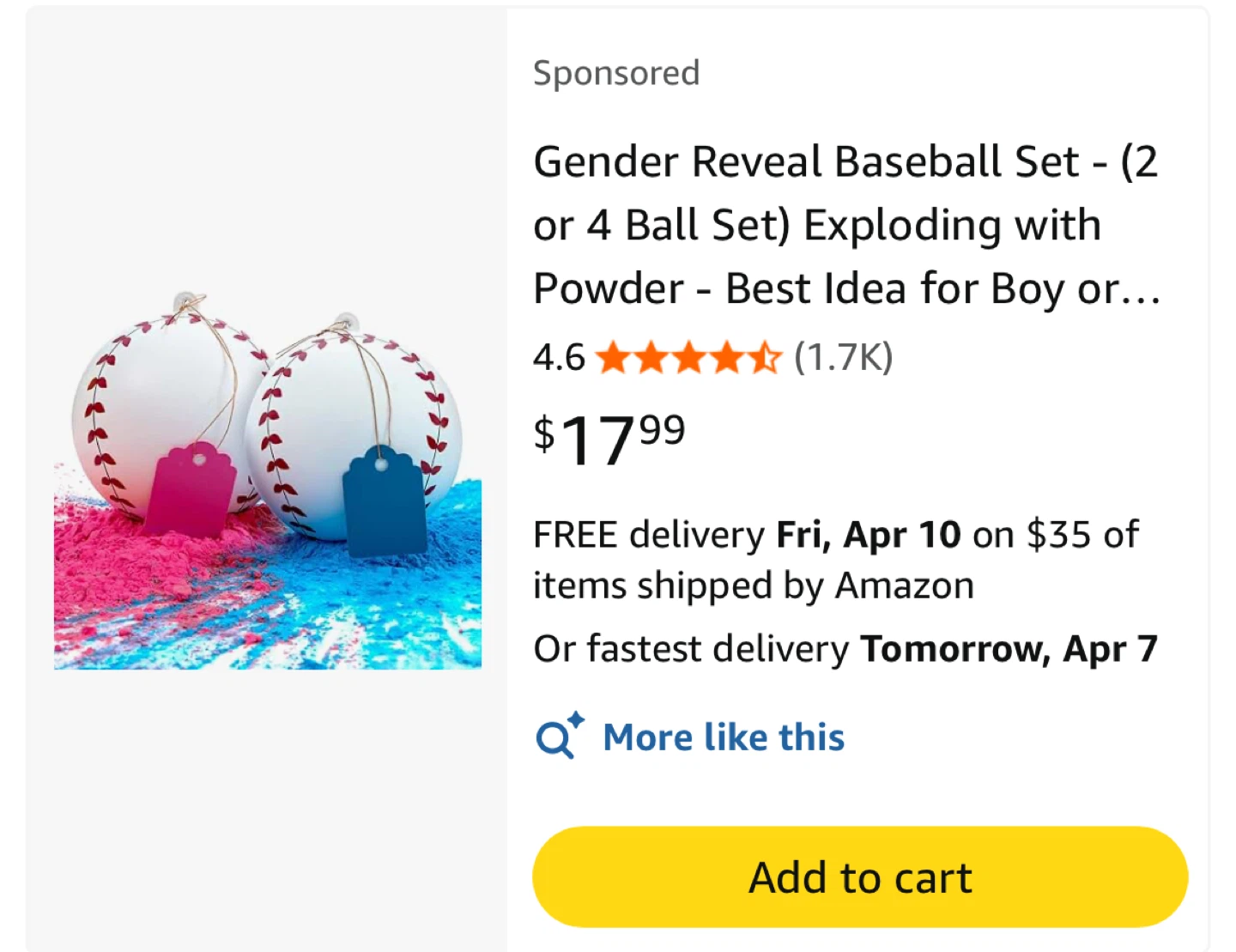 PINK Gender Reveal Baseball - photo 2