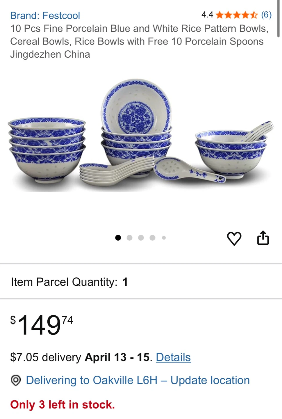 10 Pcs Blue and White Porcelain Bowls - photo 4