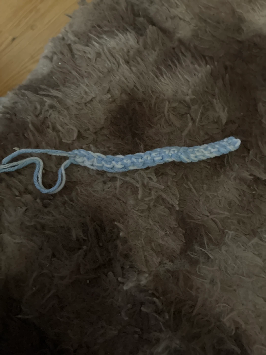 Handmade Crocheted Blue and White bracelet/Strap