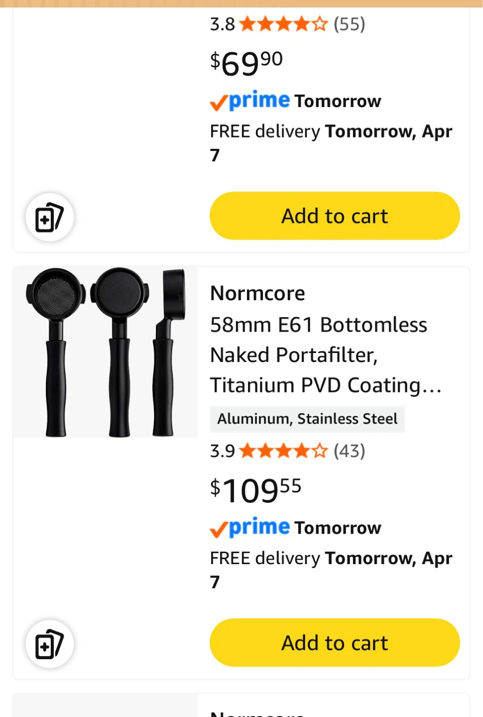 Normcore 58mm E61 Bottomless Naked Portafilter
