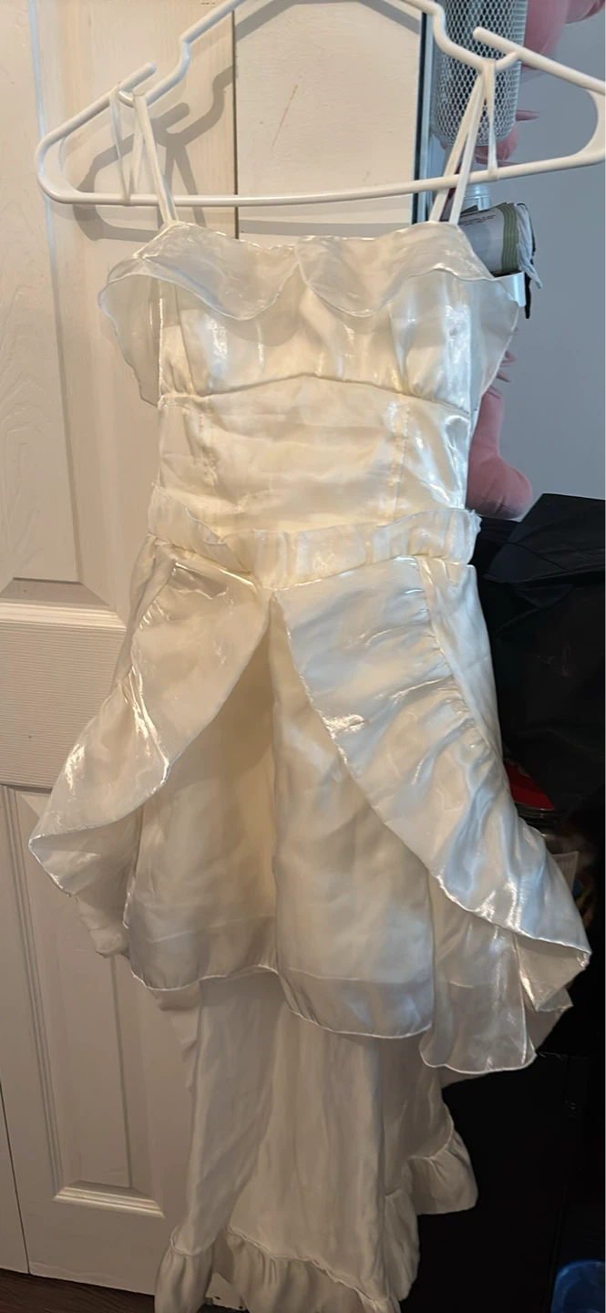 White Formal Dress with Ruffles - photo 4