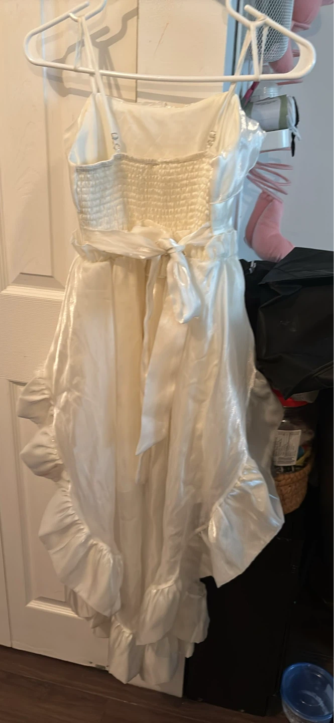 White Formal Dress with Ruffles - photo 5