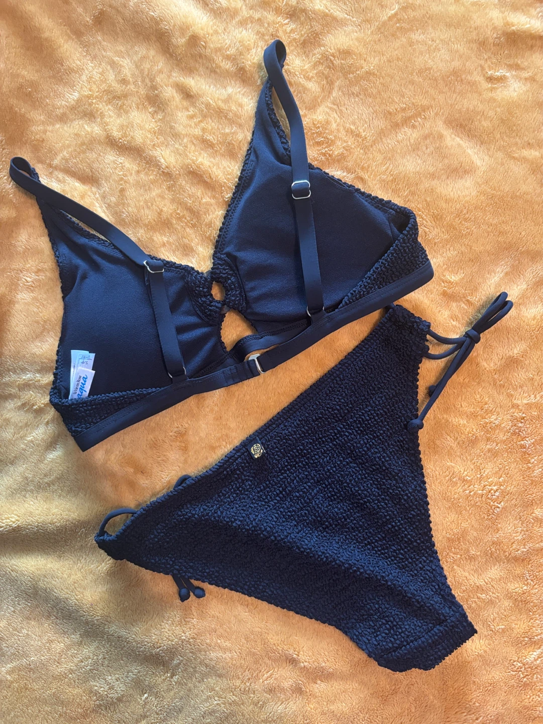 Black Textured Bikini