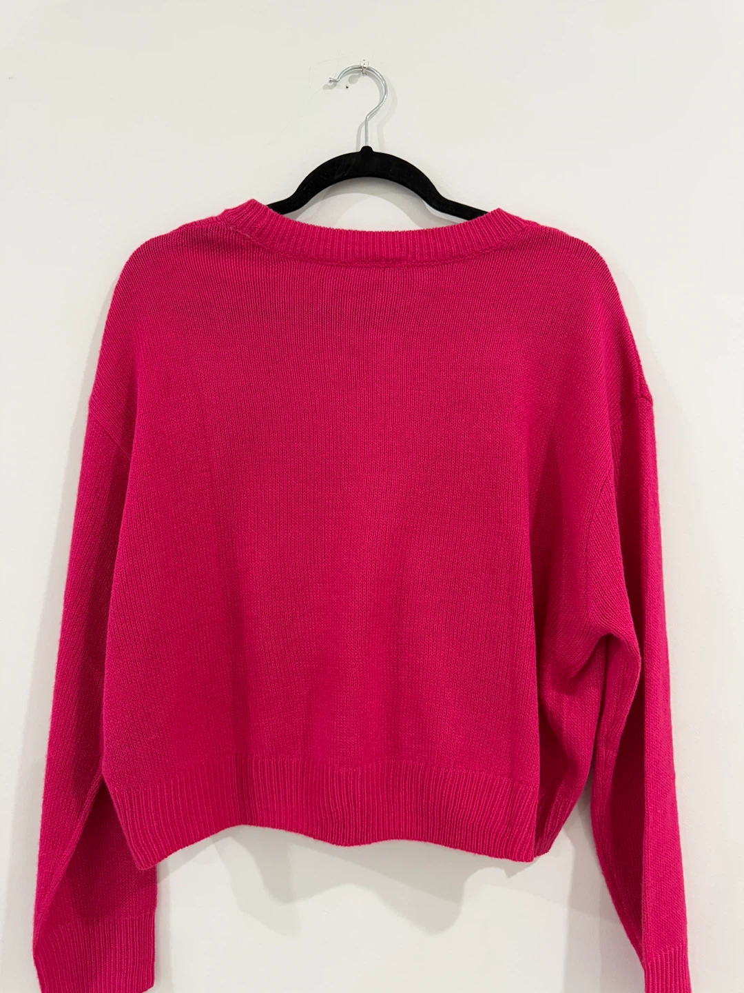 AEO Purl Knit V-Neck Sweater - Off White