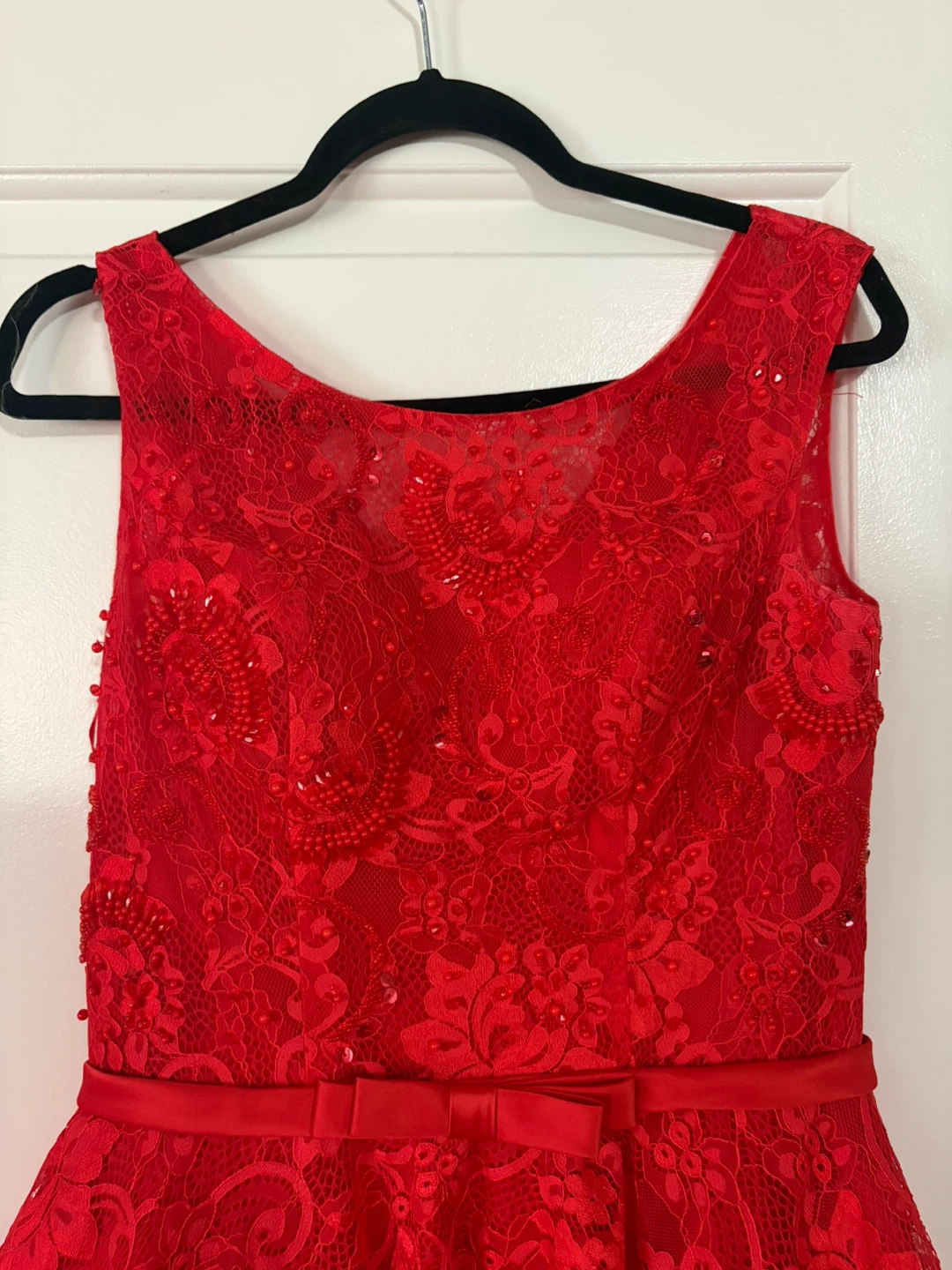 Red Beaded Lace Dress - photo 3