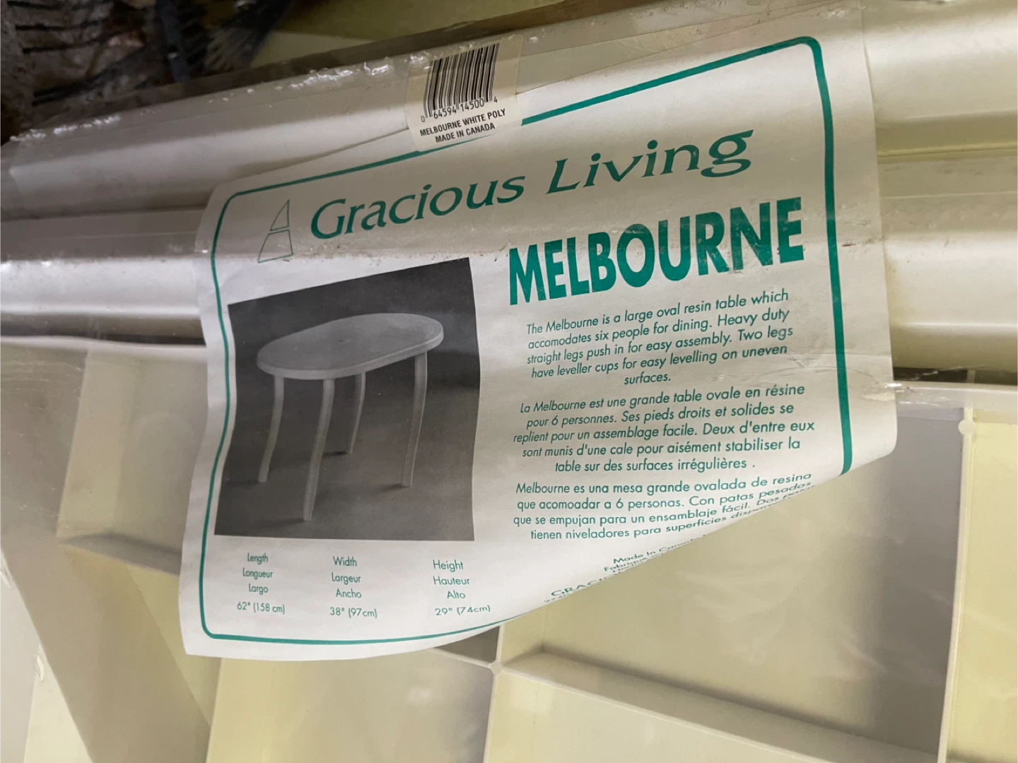 Gracious Living Melbourne Oval Resin Dining Table - photo 3