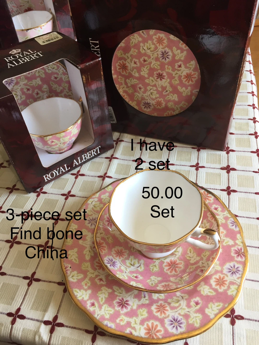 Royal Albert 3-Piece Bone China Tea Set