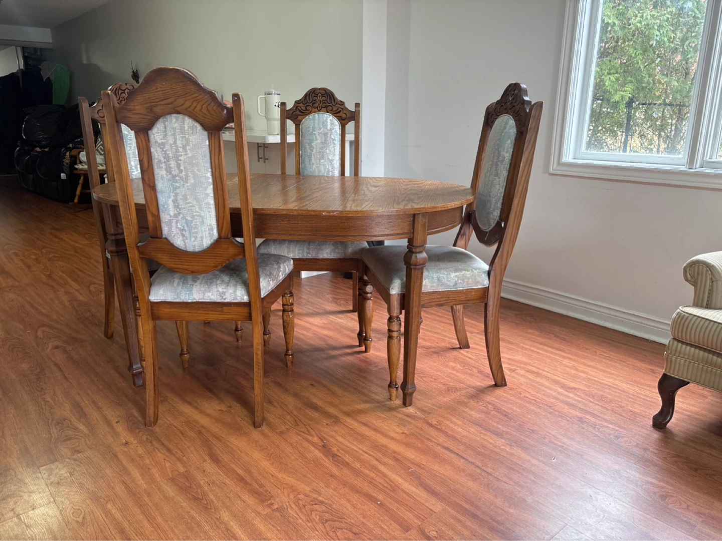 Wooden Dining Table with 4 Chairs