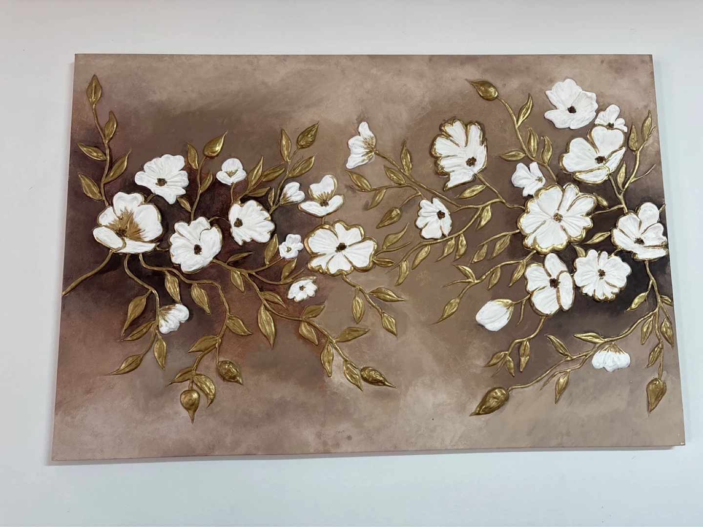 Textured Floral Wall Art Canvas made by hand