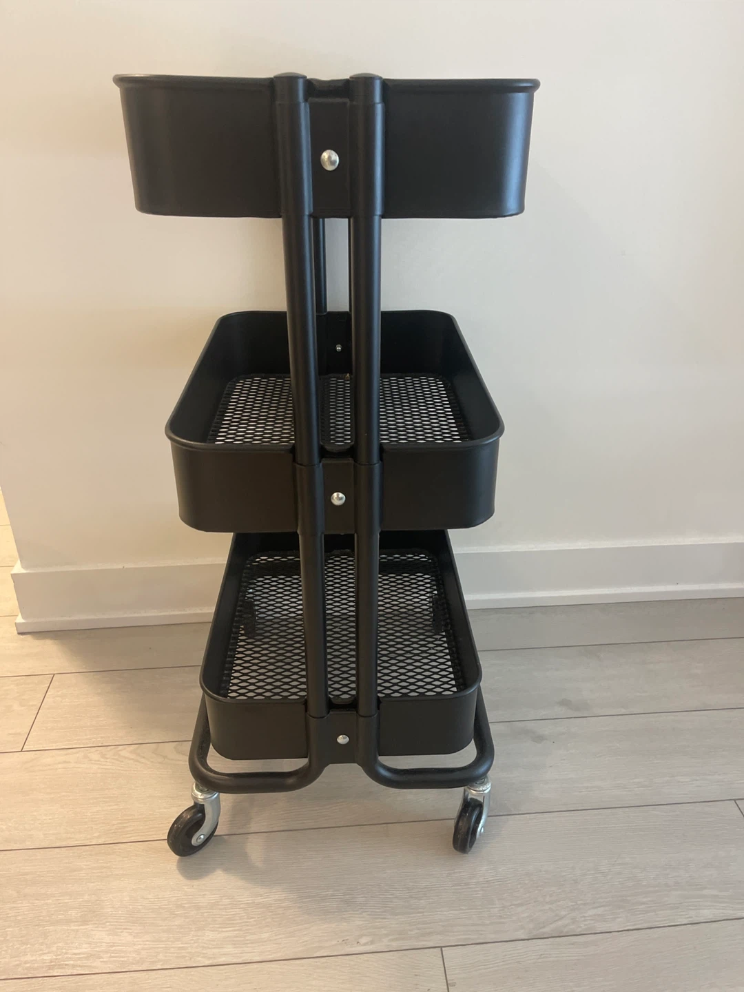 Black 3-Tier Rolling Cart - photo 2