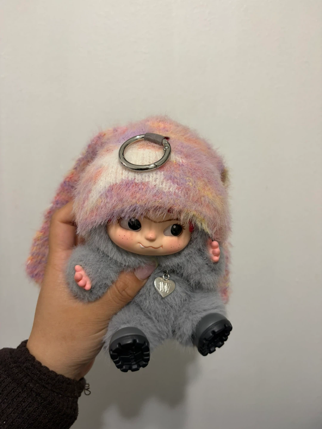 Fluffy Doll Keychain with Ring