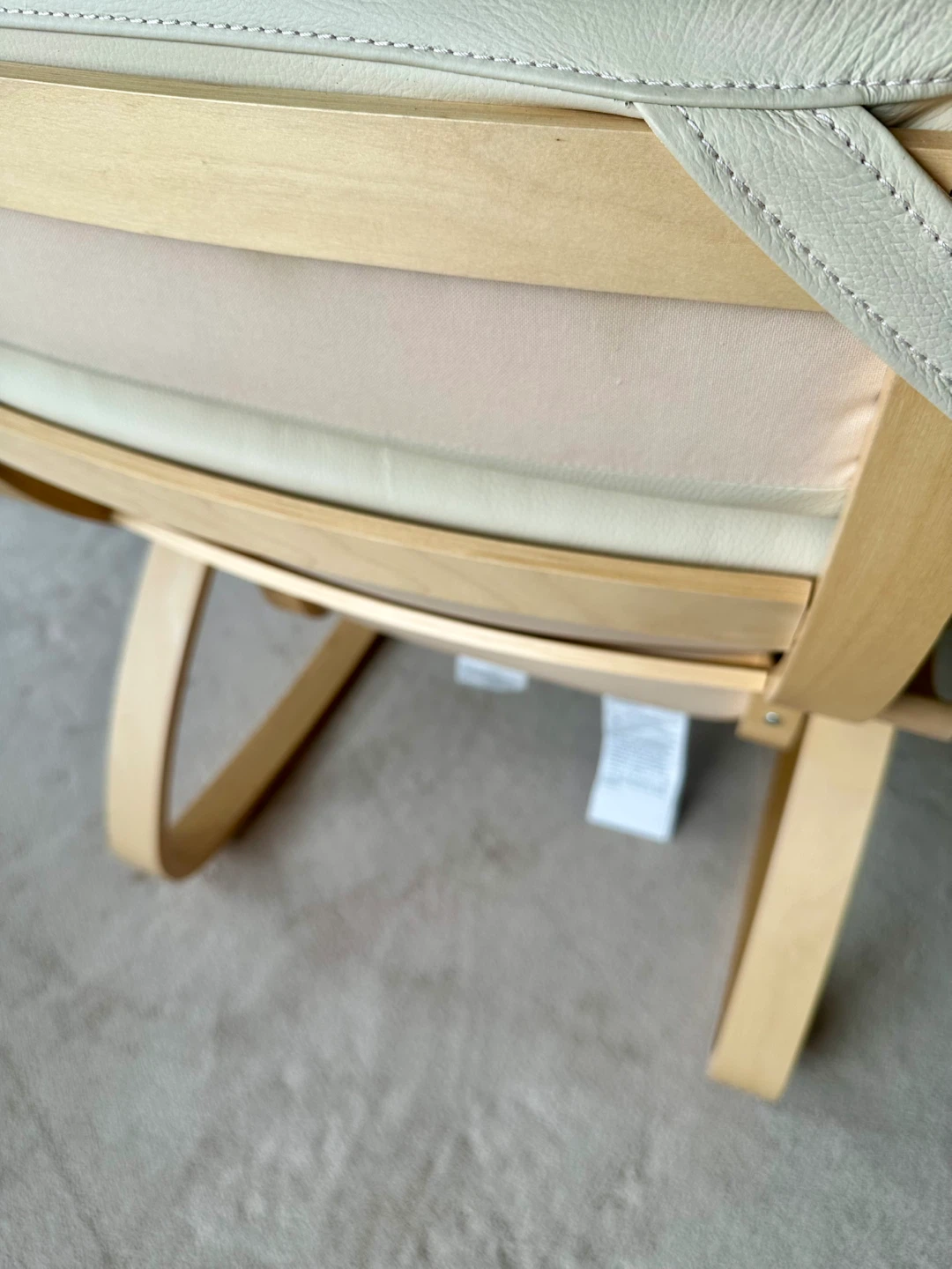 IKEA Rocking Chair 🌱- Cream Leather & Wood - photo 4