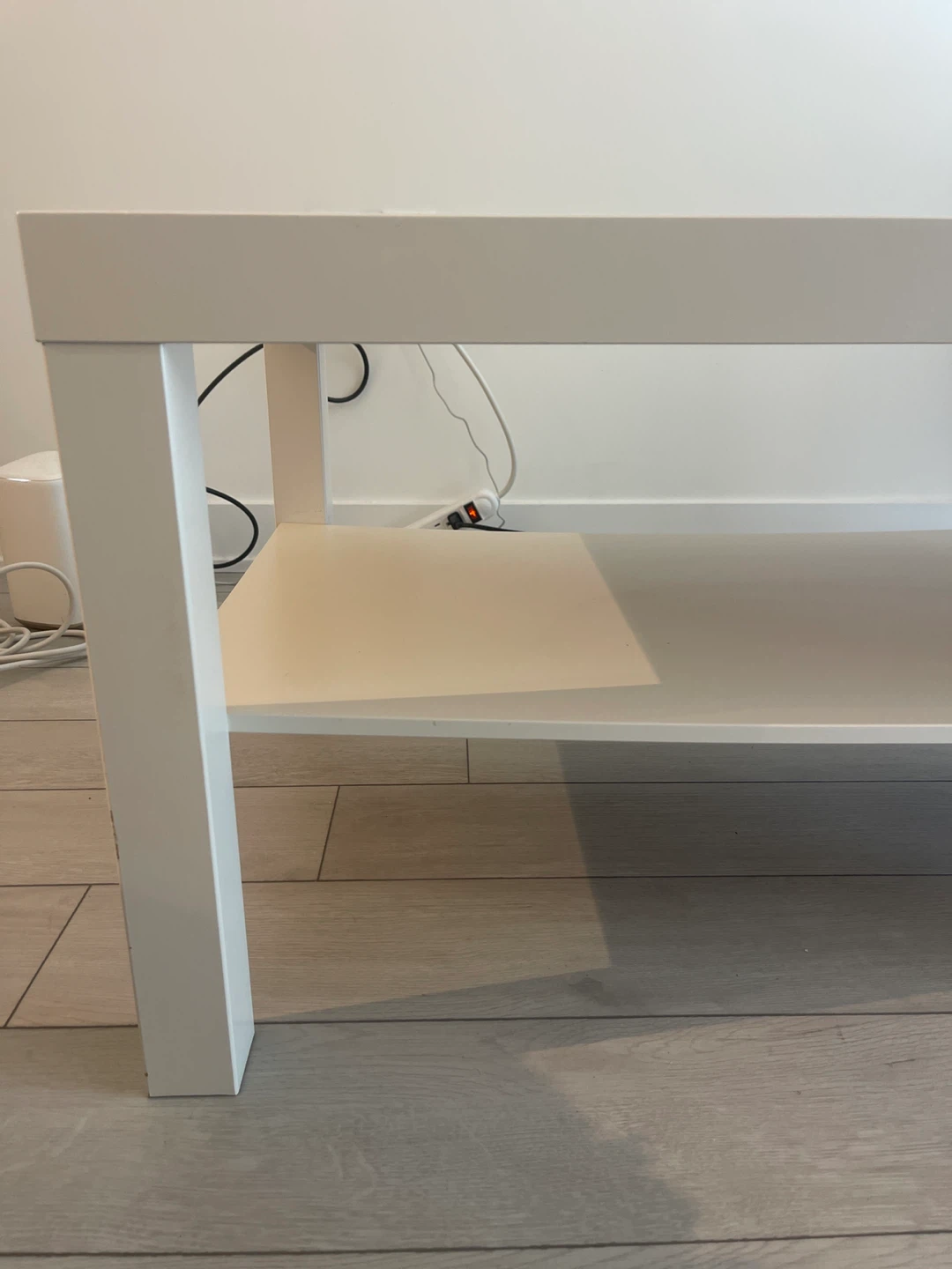 White Coffee Table with Shelf - photo 2