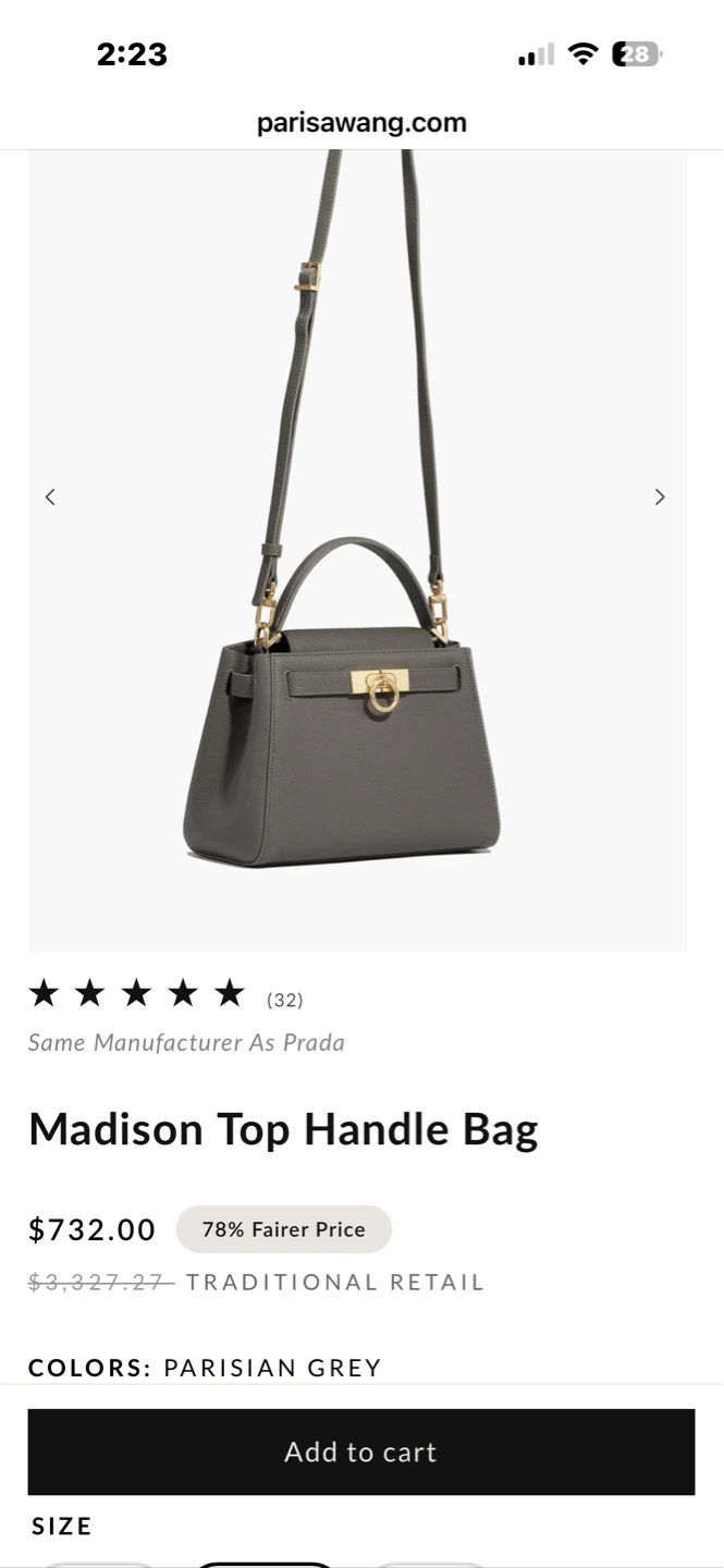 Paris Wang Madison Top Handle Medium Bag - Parisian Grey - photo 4