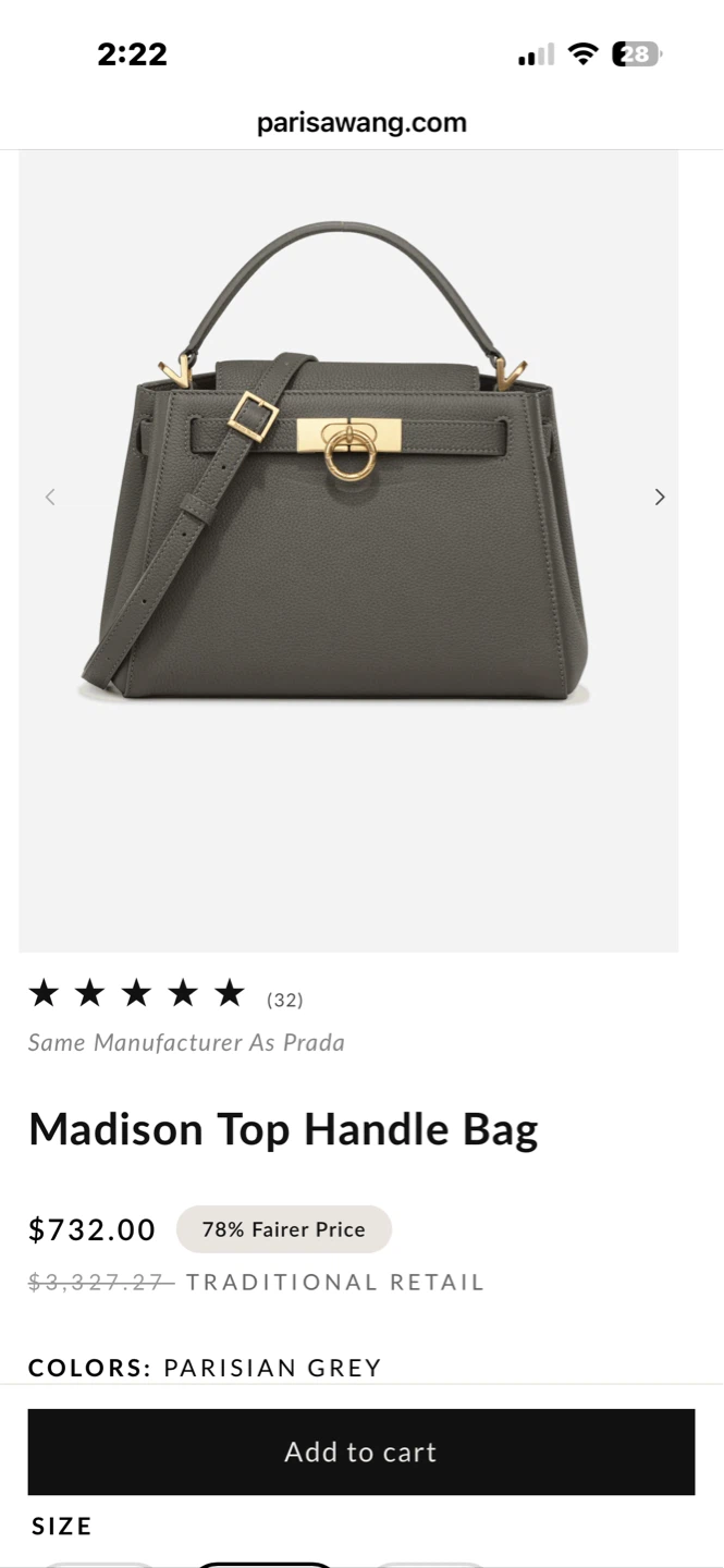Paris Wang Madison Top Handle Medium Bag - Parisian Grey - photo 3