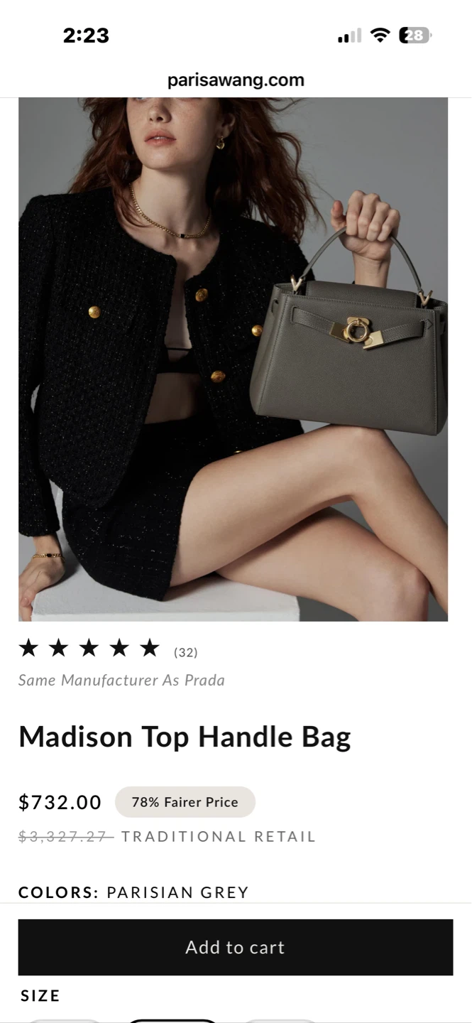 Paris Wang Madison Top Handle Medium Bag - Parisian Grey - photo 2
