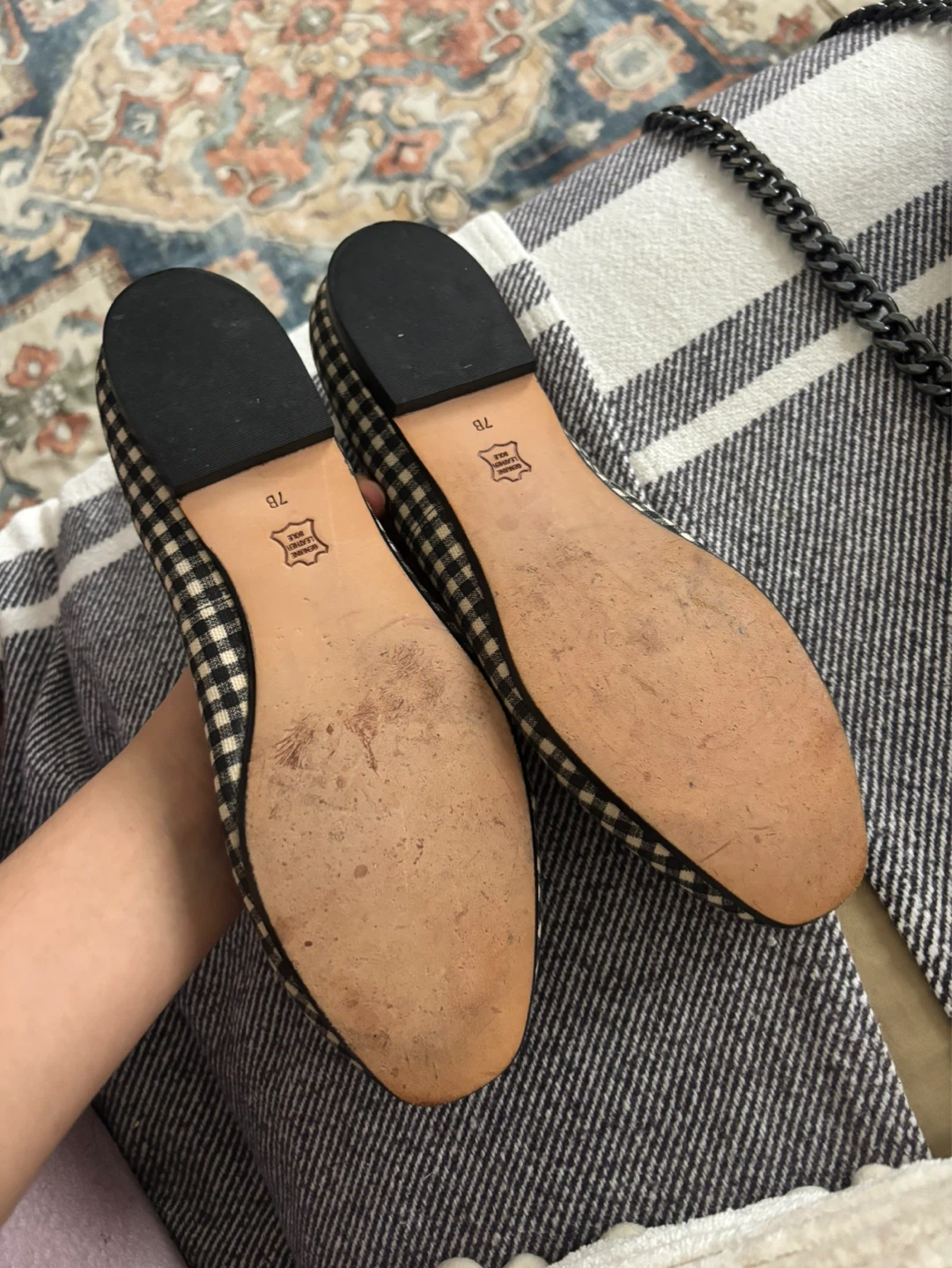 Talbots Black and White Gingham Ballet Flats - Size 7B - photo 3