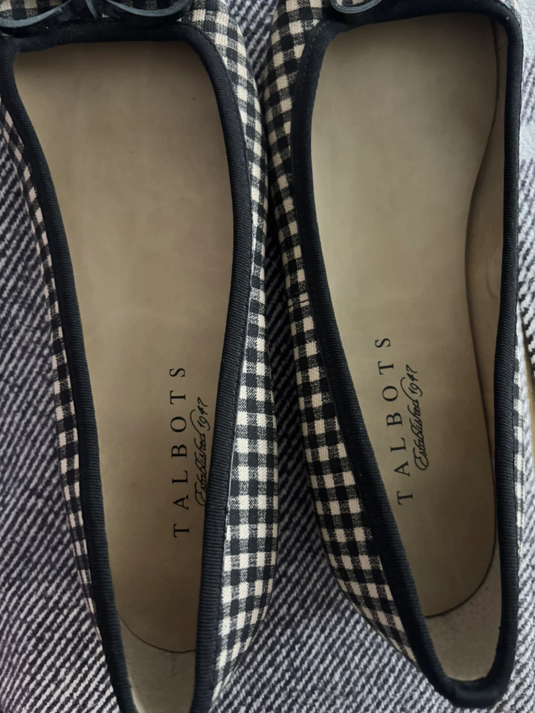 Talbots Black and White Gingham Ballet Flats - Size 7B - photo 2
