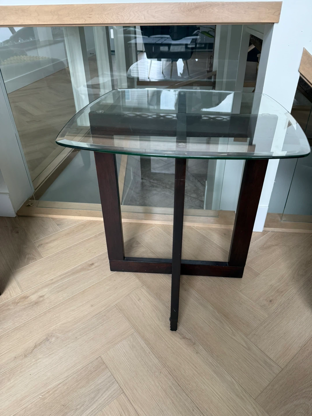 Glass Top Side Table - photo 2