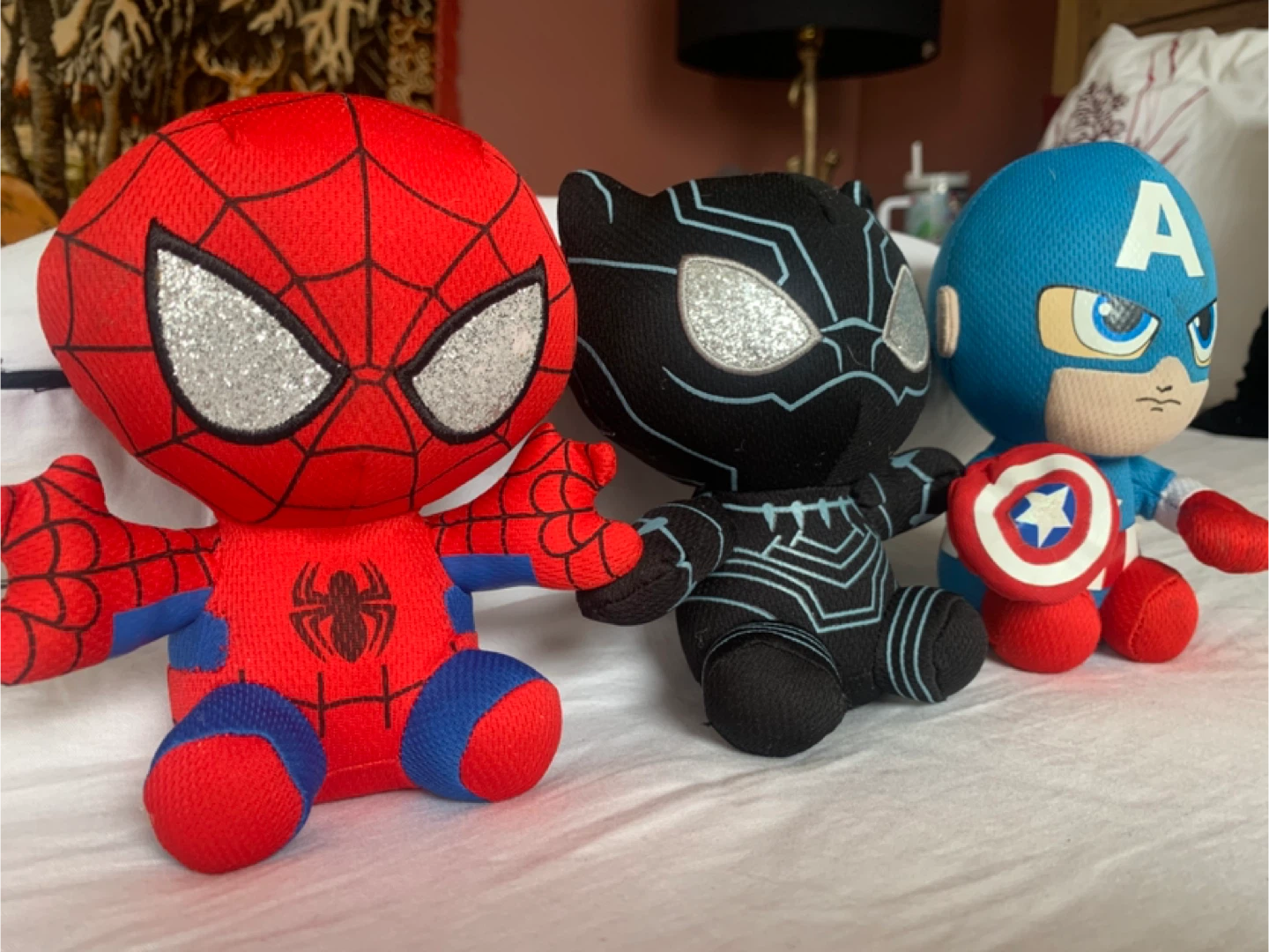 Marvel Plush Toys - Spiderman, Black Panther, Captain America