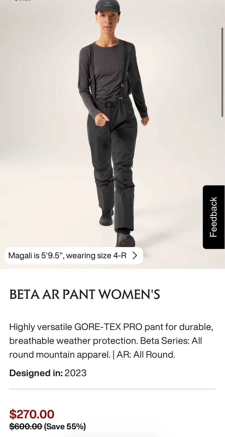 Arc'teryx Beta AR Pant Women's - Black
