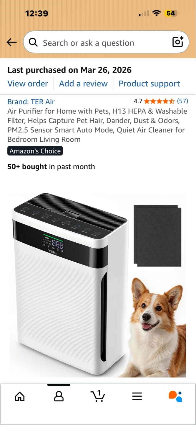 TER Air Purifier with H13 HEPA Filter