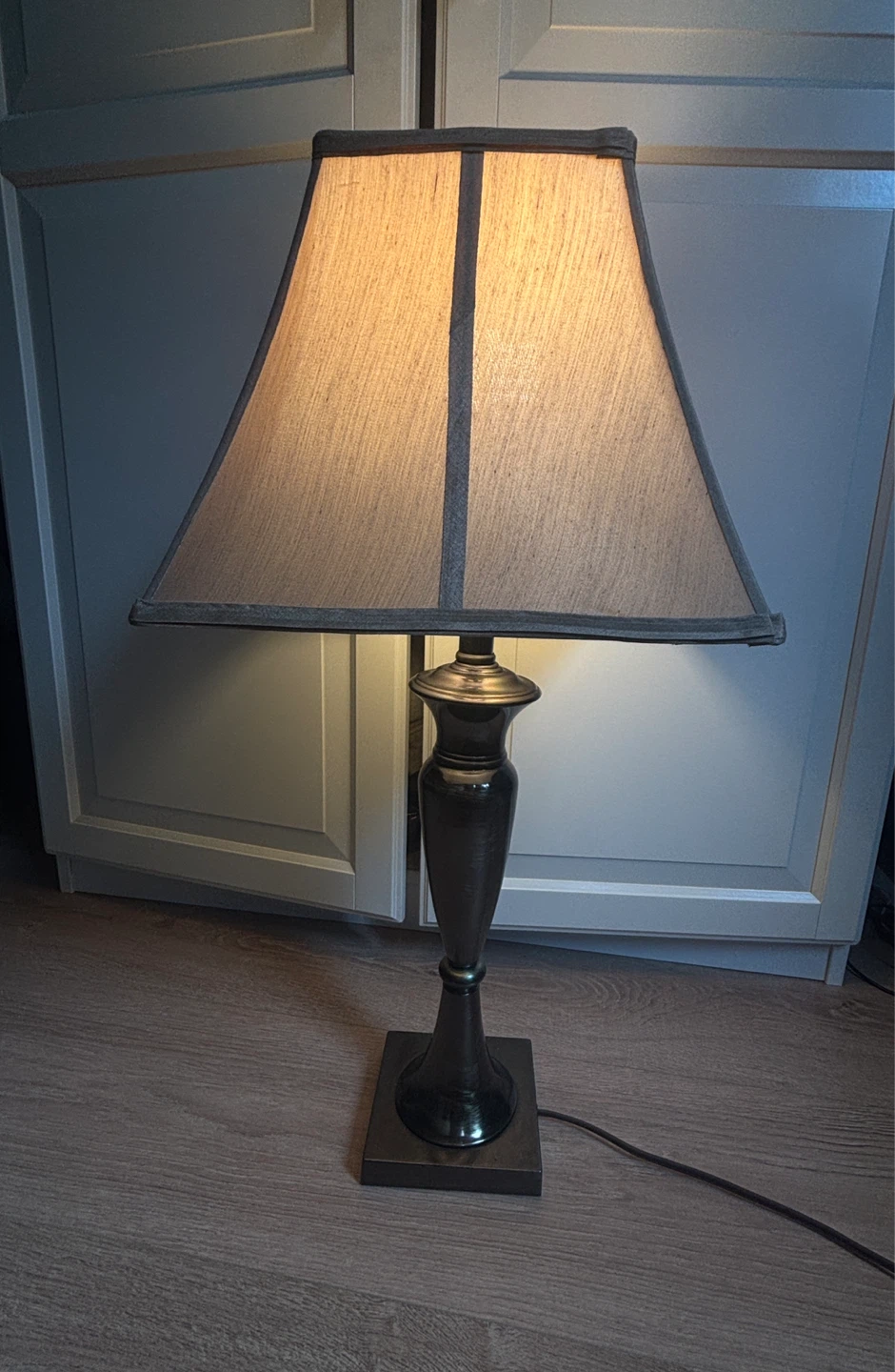 Table Lamp with Tapered Beige Shade